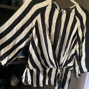Top Shop Blouse, black and white women size 6